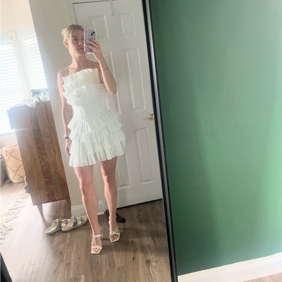 Acler Tremore Mini Dress in Ivory - Picture 4 of 5